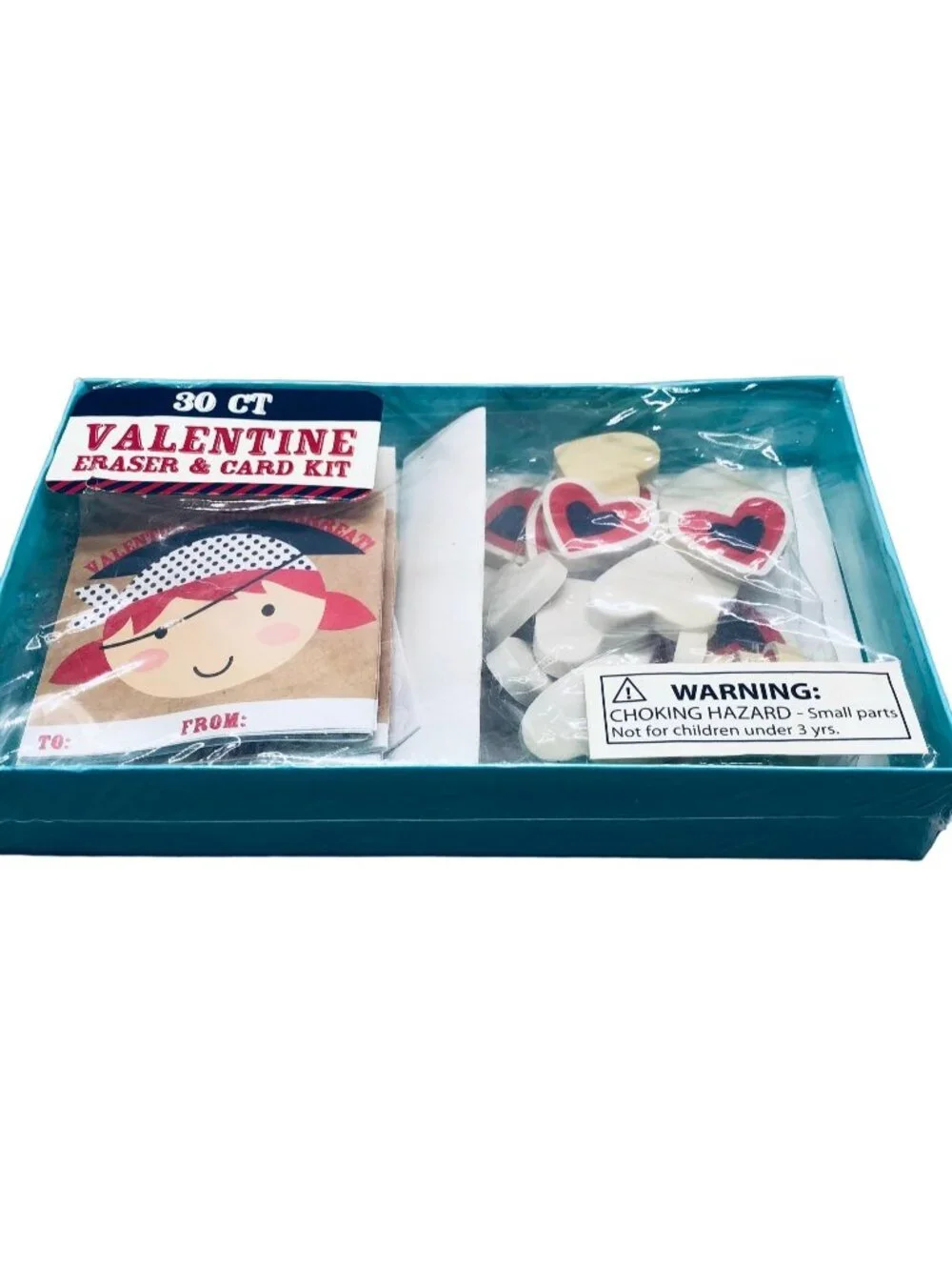 Valentine eraser card kit includes 30 erasers 30 cards 30 count sticky READ NEW